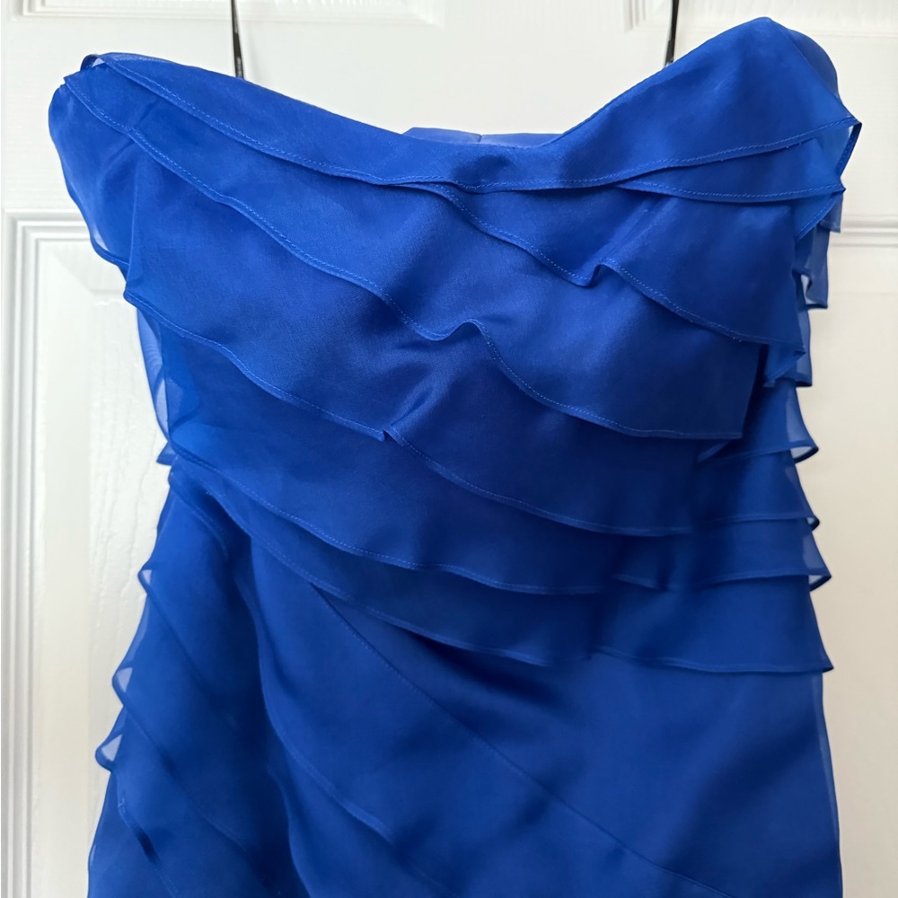 NWT Phoebe Couture Strapless Ruffle Tiered Gown Size 10 - Picture 4 of 5